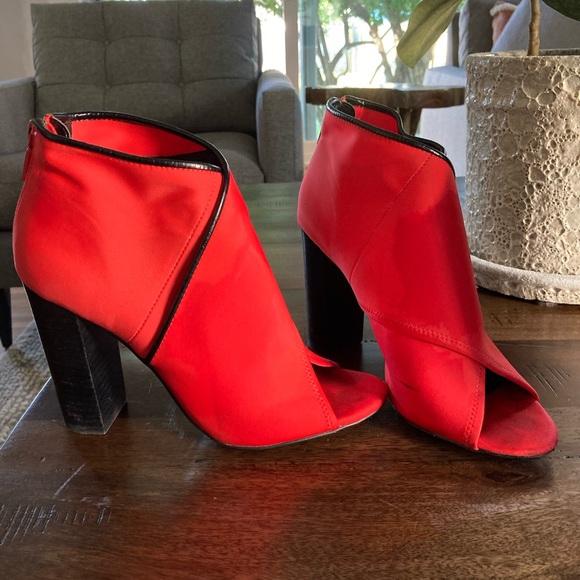 Aldo Red/Orange block heels - Picture 3 of 4